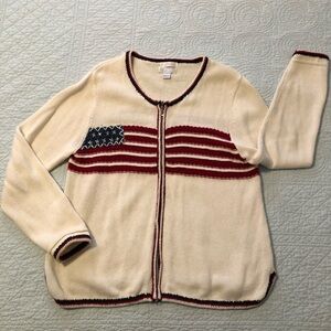Vintage American Flag cardigan. Size large.